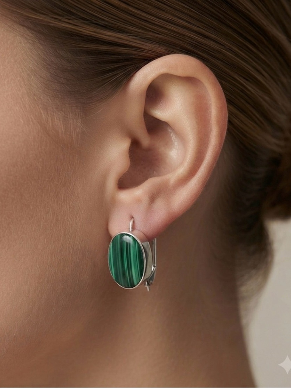 VTG Malachite Pierced Earrings
